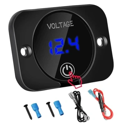 Afbeelding van 12V LED Digitale Voltmeter, Waterdichte Spanningsmeter Batterijtester met Blauw Licht Digitaal Scherm Touch Display Paneel voor Auto Boot Maritiem Voertuig Motorfiets Vrachtwagen Camper ATV UTV
