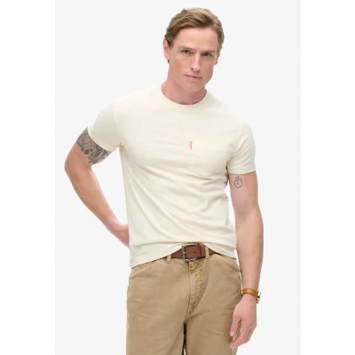 Afbeelding van Superdry Essential Washed Pocket Tshirt basic, Heren, Maat: Small, chalk