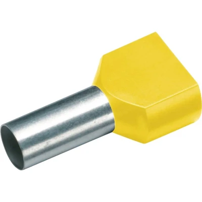 Afbeelding van Cimco 187712 Dubbele adereindhulzen 6 mm² Deels geïsoleerd Geel 100 stuk(s)