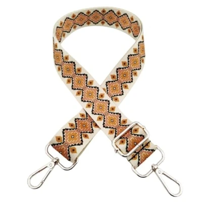 Afbeelding van Verstelbare schouderriem voor tassen, tassenriemen om te wisselen, tasriem breed 3,8 cm dames draagriem met zilveren karabijnhaak, handtas, schoudertas, bruin, P3