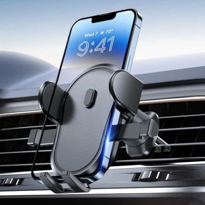Afbeelding van Miracase Mobiele telefoonhouder voor in de auto, ventilatie, handsfree universele autohouder iPhone, Android en alle smartphones, donkerzwart