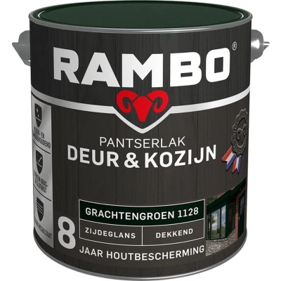 Afbeelding van Rambo Pantserlak Deur &amp; Kozijn Dekkend Zijdeglans Grachtengroen 1128 2,5 liter