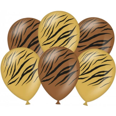 Afbeelding van Tijger Print Ballonnen 30cm 6 stuks