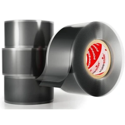 Afbeelding van Poppstar 4x 3m zelfdichtende siliconentape, siliconen reparatietape, isolatietape en afdichtingstape (water, lucht), 25mm breed, zwart