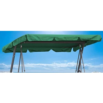 Afbeelding van QUICK STAR Vervangend dak, tuinschommel, universeel, 145 x 210 cm, schommelbank, 3 zits, groen, UV 50, vervanging overtrek, zonnedak, schommel, dak