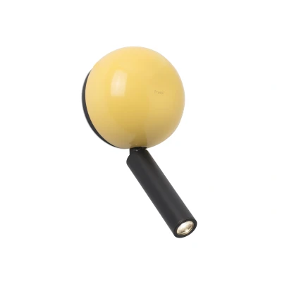 Afbeelding van Faro Press Wandverlichting Met Schakelaar 10,4 X 6,5 21,3 Cm 3W LED Incl. Glanzend Geel En Zwart