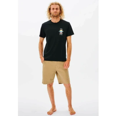 Afbeelding van Rip Curl Search ICON TEE Tshirt print, Heren, Maat: Large, Black