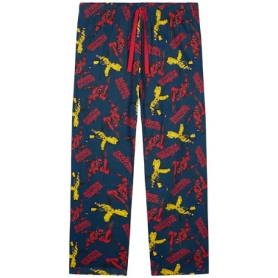 Afbeelding van Marvel Avengers heren tieners pyjamabroek, comfortabele nachtkleding, loungebroek, cadeaus voor hem, Multi Deadpool Wolverine, L