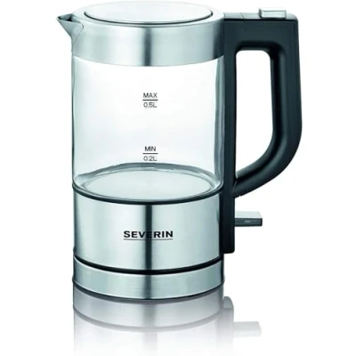 Afbeelding van Severin Wk3472 Glaswaterkoker 0.5L 1000W Rvs/Zwart