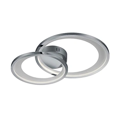 Afbeelding van Trio, Plafondlamp, Granada incl. 1 x LED, SMD, 29,0 W, 3000 K, 2650 lumen. Lichaam: Metaal, Chroom L: 59,0 cm, L:43,0 H:8,5 cm Verstelbaar met schakelaar, IP20