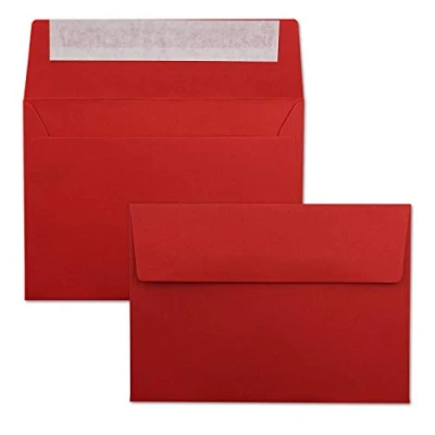 Afbeelding van kleurrijke enveloppen C6 162 x 114 mm met kleefstrip 100 Umschläge 29 rood