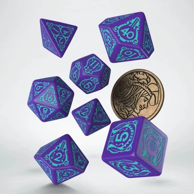 Afbeelding van Q Workshop The Witcher Dice Set Dandelion Een halve eeuw poëzie (7 stuks + munt)