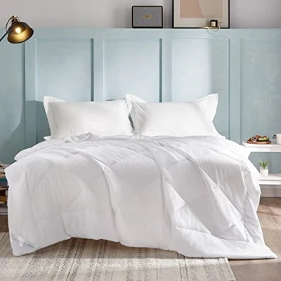 Afbeelding van WAVVE dekbed voor de zomer, 150 g/m², van microvezel, tweepersoonsbed, 240 x 260 cm, alle seizoenen, bed 200 groot, warm, licht, vulling wit