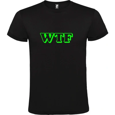 Afbeelding van Zwart T shirt ‘WTF’ Groen maat XL