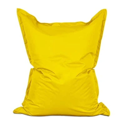 Afbeelding van Lumaland Zitzak XXL Grote Bean Bag Indoor &amp; Outdoor Reuzenzitzak 140x180cm 380L Weerbestendig, Waterdicht Robuust Wasbare hoes voor binnen en buiten Gezellig Zitkussen [Geel]