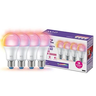 Afbeelding van WiZ Slimme LED Lampen E27 4 Pack Gekleurd en Wit licht 60 W Verbind met Wi Fi Gemakkelijk te bedienen