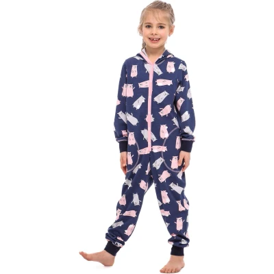 Afbeelding van Merry Style Kinder Pyjama ronde hals lange mouwen broek met zakken Katoen MS MS10 223 PJ Marineblau Teddybär 158 164