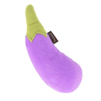 Afbeelding van P.L.A.Y Farm Fresh Aubergine pluche speelgoed met piepend huisdierspeelgoed