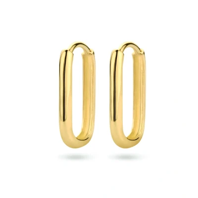 Afbeelding van 9K geelgoud kleurig klapoorringen paperclip 16 mm 8000162