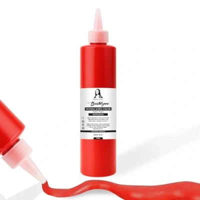 Afbeelding van Stofkleur 500ml. Wasvaste textielverf. T shirt kleur voor lichte stoffen. Wasmachinebestendig, wasbestendig. Textielverf, textielverf fixatie door strijken (rood)