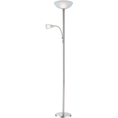 Afbeelding van Globo Blade uplighter met leeslampje, mat nikkel