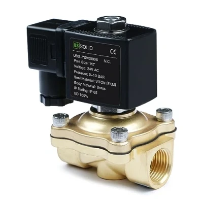 Afbeelding van U.S. Solid Magneetventiel Messing G 1/2&quot; 24V AC Normaal Gesloten NC 0,1 10 bar, Elektrische Klep voor Water Lucht Diesel Kerosine Benzine