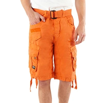Afbeelding van Geographical Norway Panoramique Men Heren Bermuda Shorts Korte Mannen Sport Cargo Short Zomer Regular Chino Fit, oranje, XL