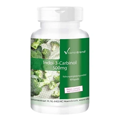 Afbeelding van Indol 3 Carbinol 500mg I3C met extra broccolipoeder 90 veganistische capsule Made in Germany Vitamintrend®
