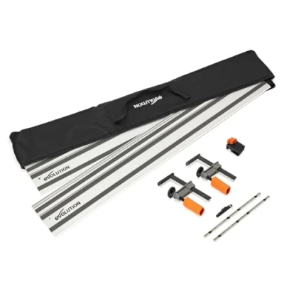 Afbeelding van Evolution Power Tools ST2800 G2 cirkelzaaggeleiderail/rail universeel geschikt voor de meeste merken Makita, Bosch, Festool, 2,8 m (2 x 1400 mm) met zelfuitlijnende connectorstangen incl.