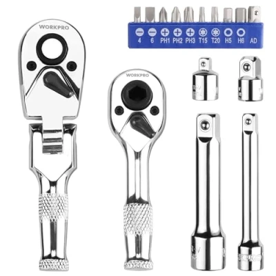 Afbeelding van WORKPRO dopsleutelset 16 delig, met 1/4“ en 3/8 ratels, bitset