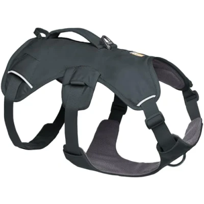 Afbeelding van Ruffwear, Web Master, multifunctioneel hondenharnas, wandelen en trailrunning, service werken, dagelijks gebruik, basaltgrijs, Large/X Large
