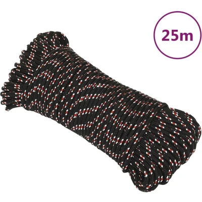 Afbeelding van vidaXL Boot touw 5 mm 25 m polypropyleen zwart