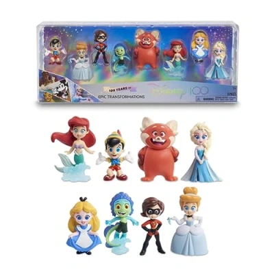 Afbeelding van Disney 100 Epic Transformations Pack, verzamelspeelgoed met karakters, bevat 8 verschillende figuren, 100% officieel gelicentieerd product, 12 om te verzamelen, 3 jaar, beroemd (DED16500)