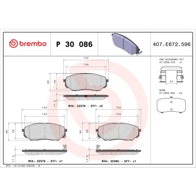 Afbeelding van Brembo Remblokset P 30 086
