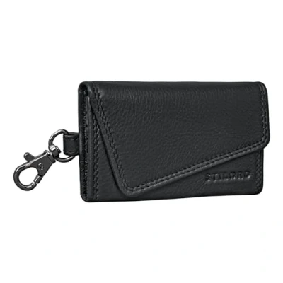 Afbeelding van STILORD &#039;Tinus&#039; Sleuteletui met Kaarthouder Leer Vintage Key Organizer Munt Sleutelhanger Krabijnhaak Wallet RFID Blokkering Sleutelmapje Echt Leder, Kleur:zwart