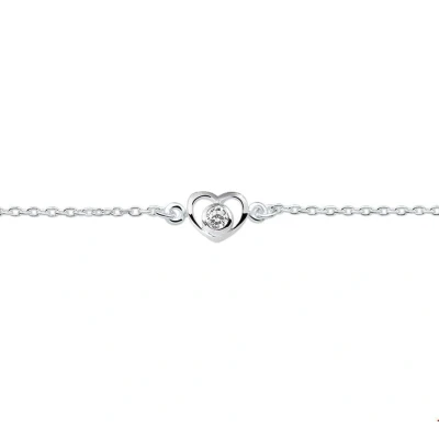 Afbeelding van Armband Zilver Hart en Zirkonia 1,5 mm 13 15 cm