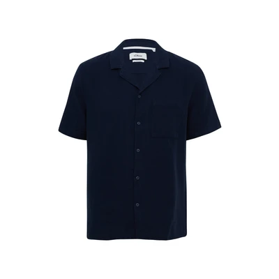Afbeelding van s.Oliver Resort Fit: katoenen shirt met structuurstrepen, diepblauw, XXL