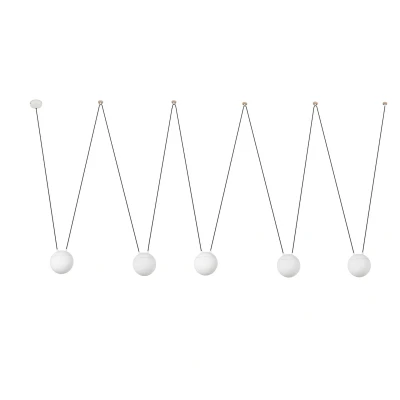 Afbeelding van Faro Lighting Mine 5 Light Plafond Hanger Wit, Hout, E27