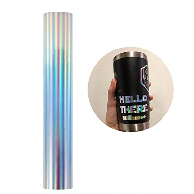 Afbeelding van Holografische Zelfklevende Vinyl folie Permanente Plotterfolie, 30cm x 305cm Zilver Rol, Premium Chroom Vinyl, DIY Knutselwerk, Auto Sticker, Window Graphics