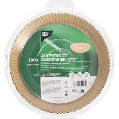 Afbeelding van Papstar 100 Bakpapier voor heteluchtfriteuse Ø 23,0 cm, Bakpapier, Bruin