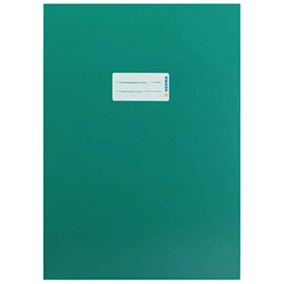 Afbeelding van HERMA 19753 boekomslagen A4 karton groen, 10 stuks, schriften met tekstveld van stevig en extra sterk papier, set voor schoolschriften, gekleurd