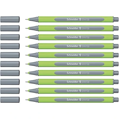 Afbeelding van Schneider Fineliner Line Up, schrijfgerei, 0,4 mm, zilver grijs, 10 per verpakking