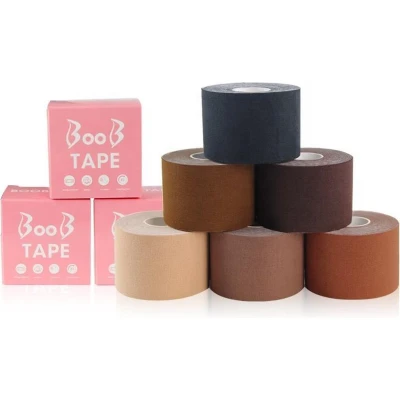 Afbeelding van Boob Tape Donkere Huidskleur (Zwart) Plak BH Borst Push up 5 meter