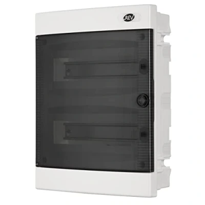 Afbeelding van REV Ritter 0515505555 verdeelstukken inbouw met deur 2 rijen, transparant/wit