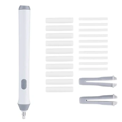 Afbeelding van Elektrische Gum Batterij Bediende Automatische Potlood Vorm Kit met 22 Vullingen voor Tekenen, Schilderen Kleur: wit