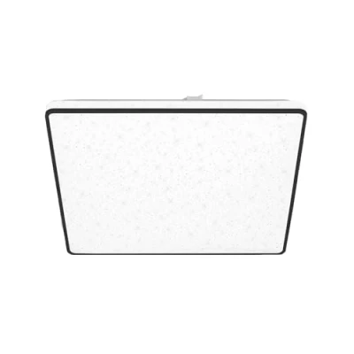 Afbeelding van Briloner Leuchten LED plafondlamp met sterrenhemel, ster decor, backlit effect, vlak, neutraal wit licht, 370x370x45 mm, zwart