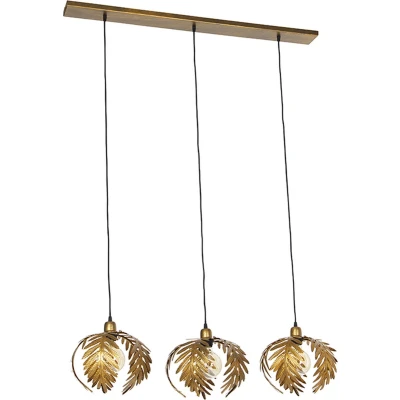 Afbeelding van QAZQA Vintage hanglamp goud langwerpig 3 lichts Botanica