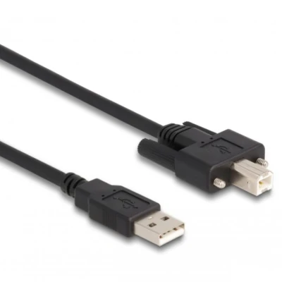 Afbeelding van Delock Kabel USB 2.0 Typ A Stecker zu B mit Schrauben 3 m
