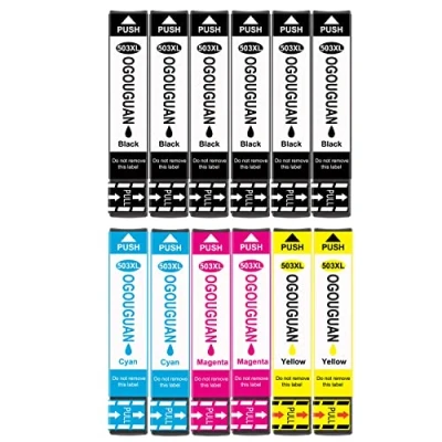 Afbeelding van OGOUGUAN 503XL inktpatronen compatibel met Epson 503 XL voor Expression Home XP 5200 5205 XP5200 XP5205 Workforce WF 2960 2965 WF2960 WF2965 2960DWF 2965DWF (12 pakketten)