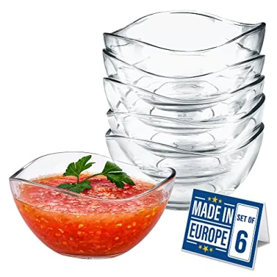 Afbeelding van Volarium CRYSTALIA Stapelbaar glazen dessert van topkwaliteit, set 6 stuks, 310cc 100% bloed en CADMIUMVRIJ IJS wordt geleverd, prep inclusief salade, snack komt, sijkommen glas geleverd